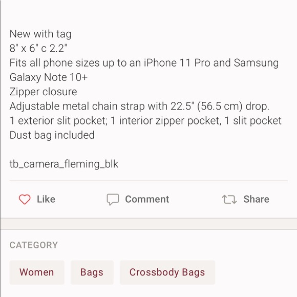 🫰NWT TORY BURCH Fleming Soft Camera Bag in Tiramisu - Picture 7 of 8